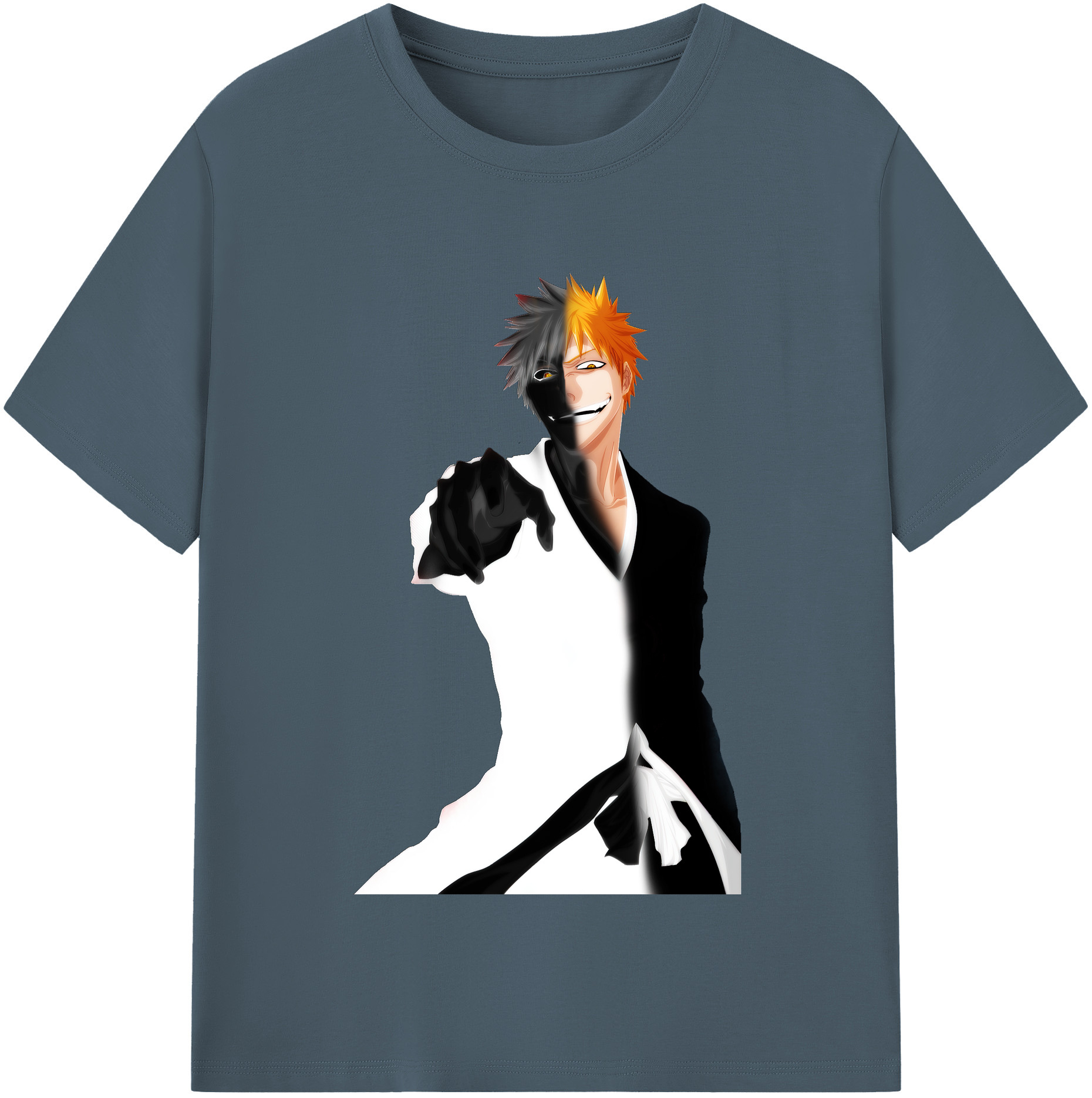 （画像用） ブリーチ 黒崎一護（くろさき いちご）BLEACH Kurosaki Ichigo 綿100％半袖Tシャツ（フロントプリント）